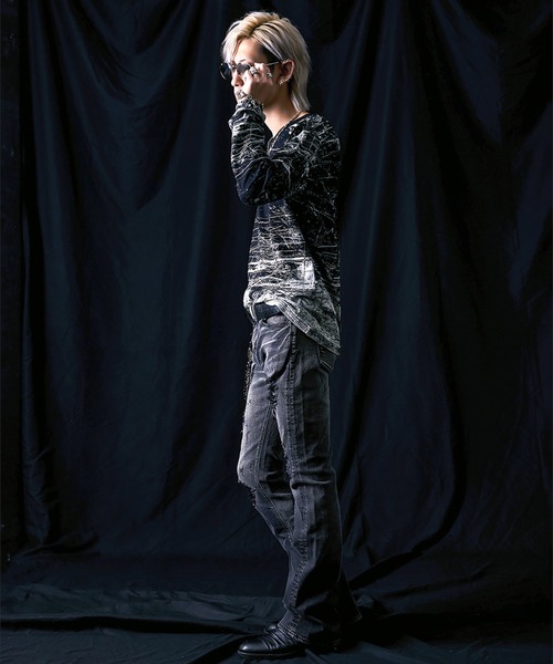 FUGA（フーガ）の「『FUGA/フーガ』ペイント加工フレアデニムパンツ（デニムパンツ・メンズ・ブルー/ブラック・M/L/XL）」の19枚目の写真