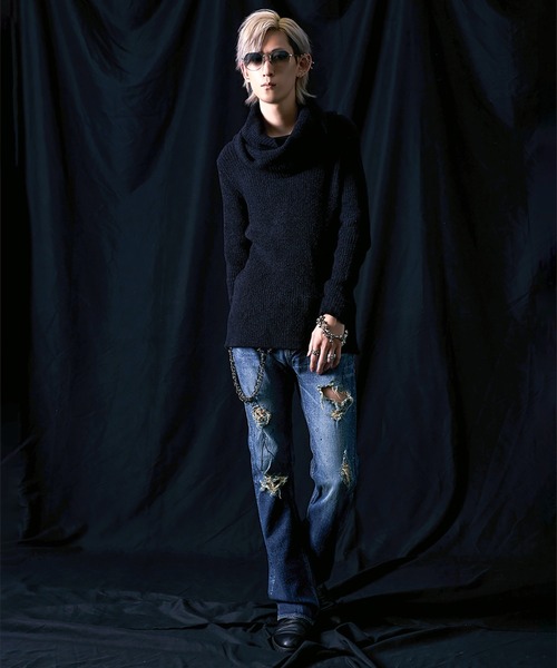 FUGA（フーガ）の「『FUGA/フーガ』ペイント加工フレアデニムパンツ（デニムパンツ・メンズ・ブルー/ブラック・M/L/XL）」の21枚目の写真