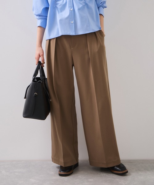 VIS（ビス）の「Hot Beautyツータックワイドパンツ/イージーケア（その他パンツ・レディース・キャメル/グレー系その他/ブラック・SS/S/M/L）」の19枚目の写真