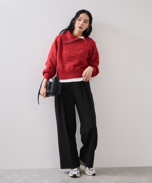 VIS（ビス）の「Hot Beautyツータックワイドパンツ/イージーケア（その他パンツ・レディース・キャメル/グレー系その他/ブラック・SS/S/M/L）」の6枚目の写真