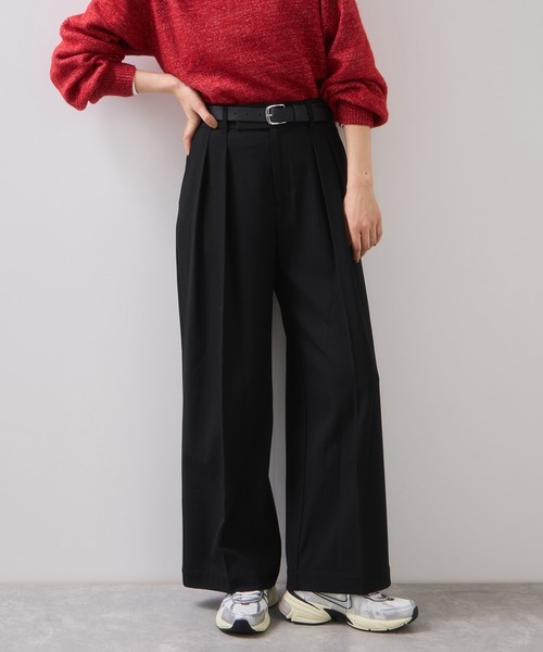 VIS（ビス）の「Hot Beautyツータックワイドパンツ/イージーケア（その他パンツ・レディース・キャメル/グレー系その他/ブラック・SS/S/M/L）」の7枚目の写真