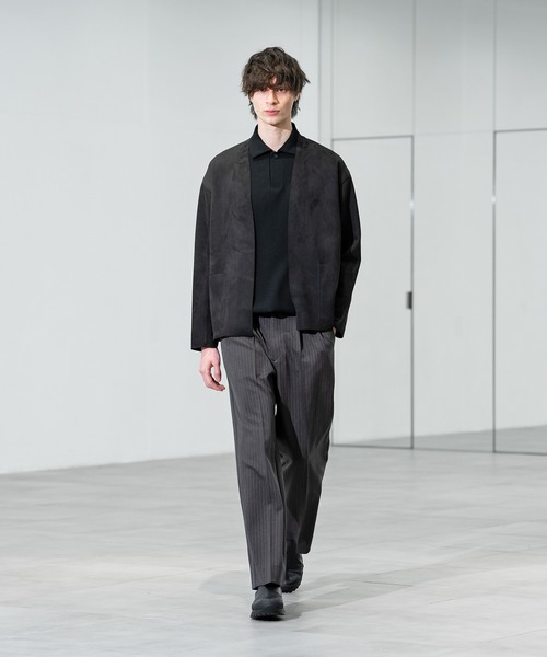 CITY TOKYO（シティトウキョウ）の「【CITY TOKYO/シティートーキョー】Silky-suede カーディガン（カーディガン/ボレロ・メンズ・ブラック・1）」の2枚目の写真