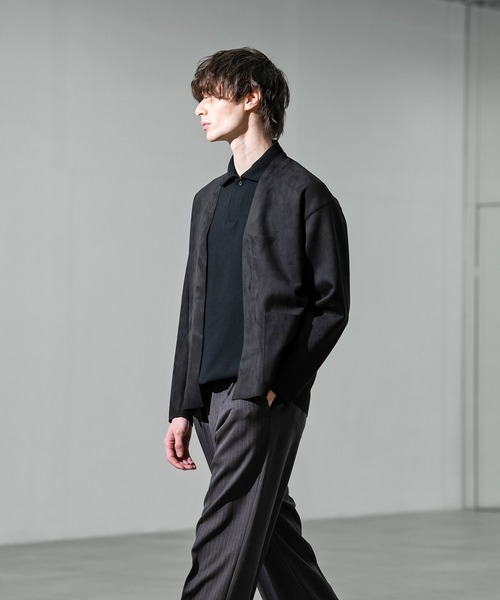 CITY TOKYO（シティトウキョウ）の「【CITY TOKYO/シティートーキョー】Silky-suede カーディガン（カーディガン/ボレロ・メンズ・ブラック・1）」の3枚目の写真