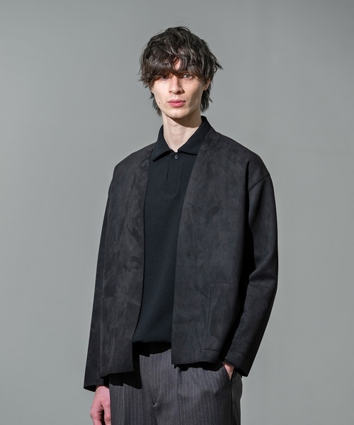 CITY TOKYO（シティトウキョウ）の「【CITY TOKYO/シティートーキョー】Silky-suede カーディガン（カーディガン/ボレロ・メンズ・ブラック・1）」の6枚目の写真