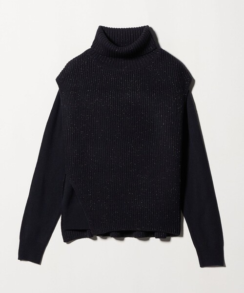 A DAY IN THE LIFE UNITED ARROWS(アデイインザライフユナイテッドアローズ)の「ラメ タートルベスト+プルオーバー ‐ウォッシャブル‐<A DAY IN THE LIFE>(ベスト・レディース・オフホワイト/ダークグレー/ネイビー/ベージュ・FREE)」の4枚目の写真