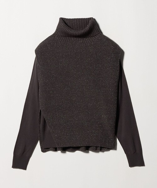 A DAY IN THE LIFE UNITED ARROWS(アデイインザライフユナイテッドアローズ)の「ラメ タートルベスト+プルオーバー ‐ウォッシャブル‐<A DAY IN THE LIFE>(ベスト・レディース・オフホワイト/ダークグレー/ネイビー/ベージュ・FREE)」の3枚目の写真