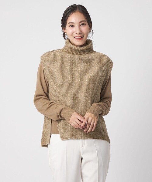 A DAY IN THE LIFE UNITED ARROWS(アデイインザライフユナイテッドアローズ)の「ラメ タートルベスト+プルオーバー ‐ウォッシャブル‐<A DAY IN THE LIFE>(ベスト・レディース・オフホワイト/ダークグレー/ネイビー/ベージュ・FREE)」の5枚目の写真