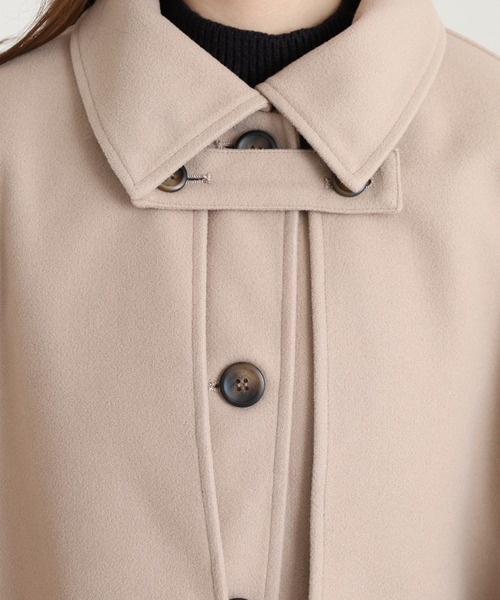 OMNES（オムネス）の「ニットモッサ ケープ取り外しステンカラーコート マルチWAYコート（ステンカラーコート・レディース・グレー/ブラック/ベージュ/チャコール/ブラウン・FREE）」の18枚目の写真