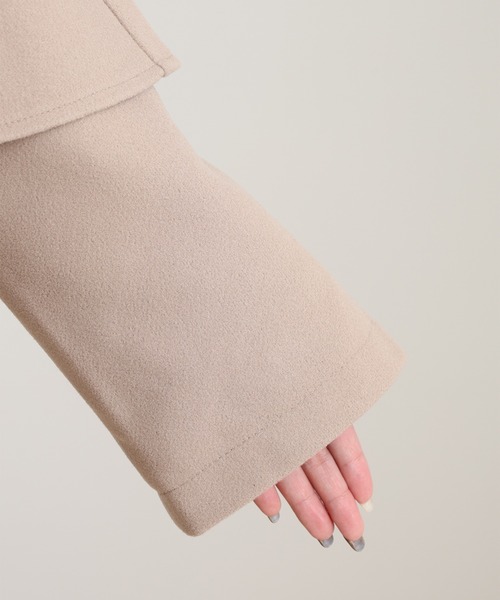 OMNES（オムネス）の「ニットモッサ ケープ取り外しステンカラーコート マルチWAYコート（ステンカラーコート・レディース・グレー/ブラック/ベージュ/チャコール/ブラウン・FREE）」の21枚目の写真