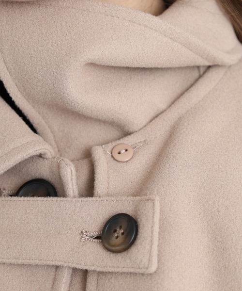 OMNES（オムネス）の「ニットモッサ ケープ取り外しステンカラーコート マルチWAYコート（ステンカラーコート・レディース・グレー/ブラック/ベージュ/チャコール/ブラウン・FREE）」の19枚目の写真