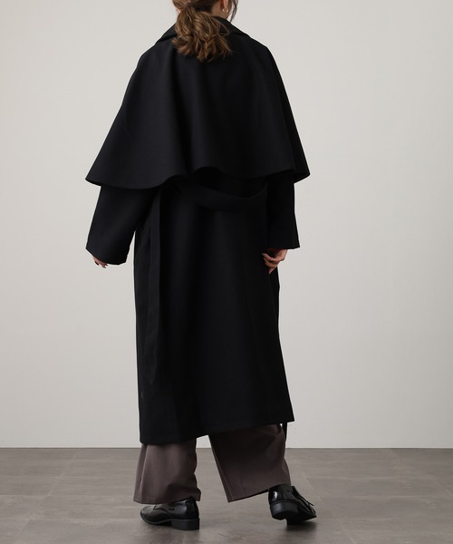 セール】ニットモッサ ケープ取り外しステンカラーコート マルチWAY