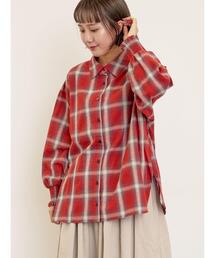 Samansa Mos2 | 袖口シャーリングチェックシャツ(シャツ/ブラウス)