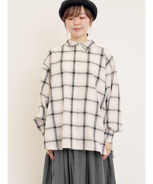 Samansa Mos2（サマンサ モスモス）の「袖口シャーリングチェックシャツ（シャツ/ブラウス・レディース・レッド/ベージュ/イエロー・F）」の18枚目の写真