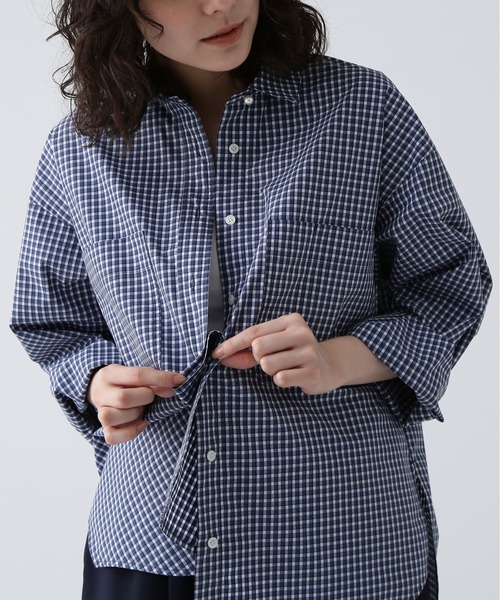 NAVYNAVY(ネイビーネイビー)の「【NAVYNAVY】【365ユーティリティー】 洗えるマルチWAYBIGシャツ(シャツ/ブラウス・レディース・ブルー/ブルー系その他・フリ-)」の20枚目の写真