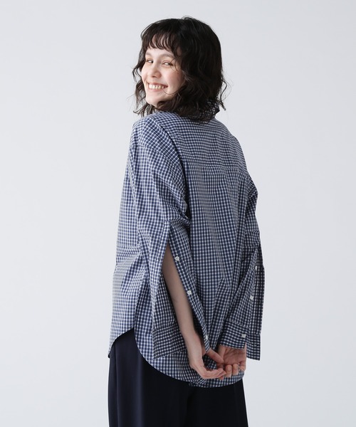 NAVYNAVY(ネイビーネイビー)の「【NAVYNAVY】【365ユーティリティー】 洗えるマルチWAYBIGシャツ(シャツ/ブラウス・レディース・ブルー/ブルー系その他・フリ-)」の8枚目の写真