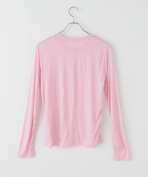 BASERANGE(ベースレンジ)の「【BASERANGE/ベースレンジ】LONG SLEEVE TEE(Tシャツ/カットソー・レディース・ピンク・SMALL)」の3枚目の写真