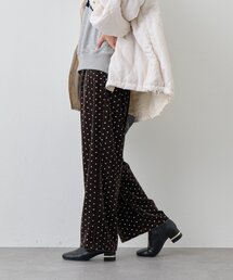 un dix cors | 《華やかさをプラス》グリッタードットベロアパンツ(スラックス)
