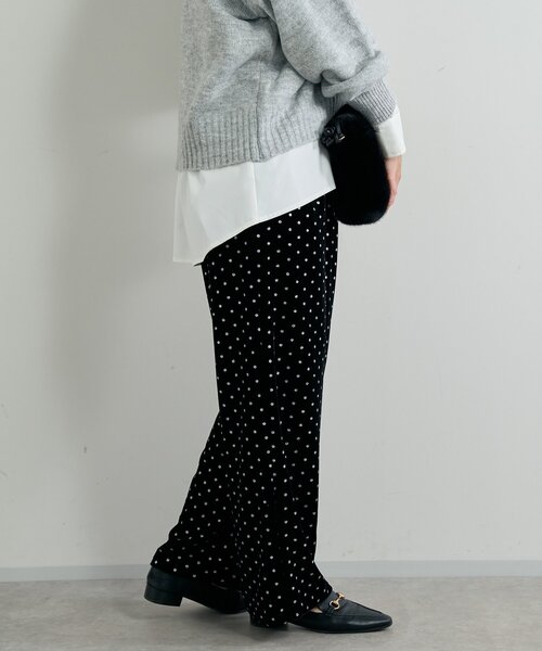 un dix cors（アンディコール）の「《華やかさをプラス》グリッタードットベロアパンツ（スラックス・レディース・ブラック/ブラウン・FREE）」の14枚目の写真