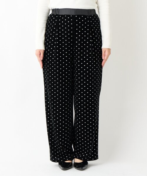 un dix cors（アンディコール）の「《華やかさをプラス》グリッタードットベロアパンツ（スラックス・レディース・ブラック/ブラウン・FREE）」の21枚目の写真