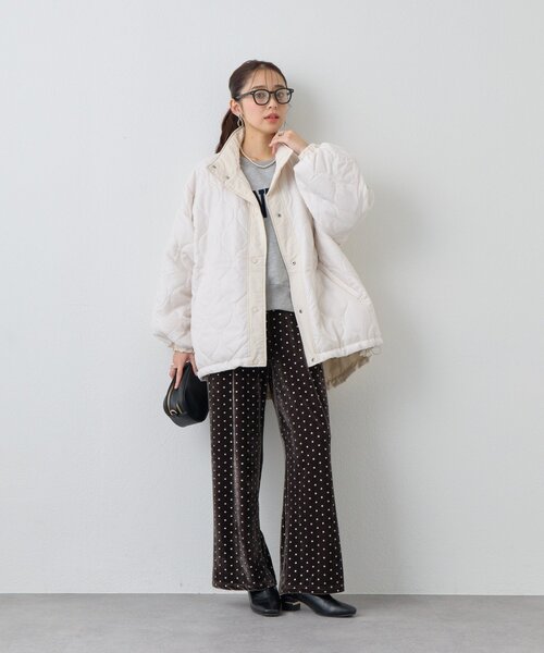 un dix cors（アンディコール）の「《華やかさをプラス》グリッタードットベロアパンツ（スラックス・レディース・ブラック/ブラウン・FREE）」の7枚目の写真