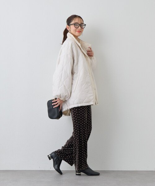 un dix cors（アンディコール）の「《華やかさをプラス》グリッタードットベロアパンツ（スラックス・レディース・ブラック/ブラウン・FREE）」の8枚目の写真