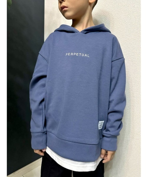 Right-on(ライトオン)の「【Refurbish】フェイクレイヤードパーカー(カジュアル/スタイリッシュ/おしゃれ/メンズ/レディース)(パーカー・キッズ・ブルー/ブラック・130/140/150/160)」の13枚目の写真