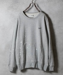 NUMBER (N)INE | HAND PAINTED FIRM COTTON KANGAROO POCKET L/S SWEATSHIRT / ハンドペイント ファーム コットン ワンポイント ロゴプリント カンガルーポケット クルーネック スウェット(スウェット)