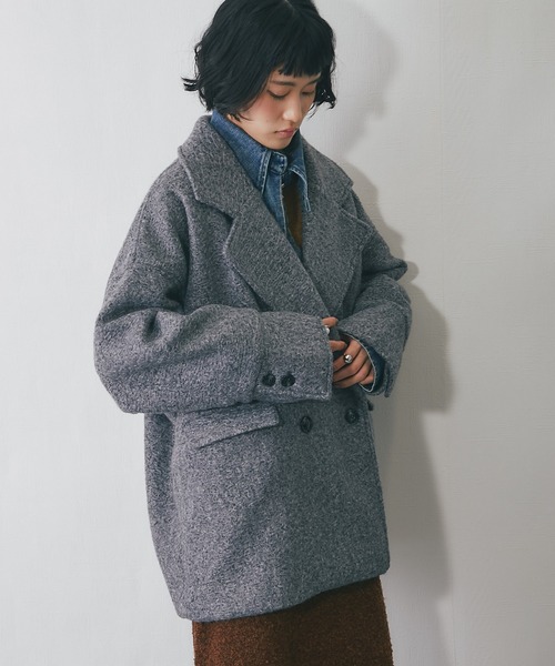 ANOTHER S(アナザーエス)の「カールシャギーダブルコート(チェスターコート・レディース・チャコールグレー/ブラウン/アイボリー・FREE)」の18枚目の写真