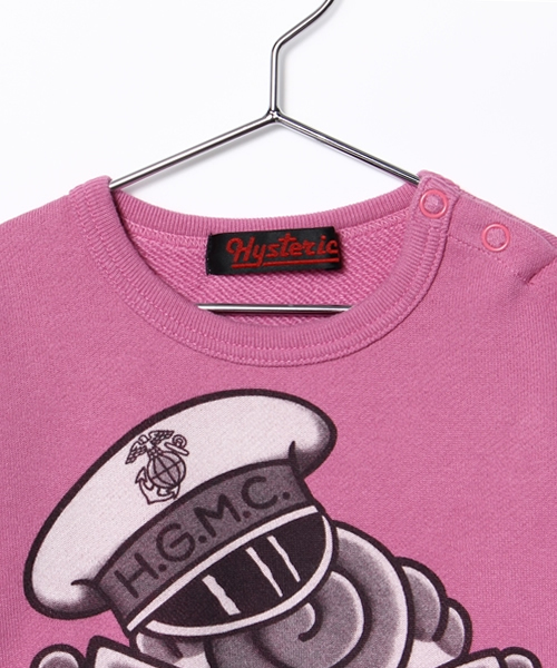 HYSTERIC MINI（ヒステリックミニ）の「BABY 裏毛TATTOO柄BIGトレーナー（スウェット・キッズ・ホワイト/ブラック/ピンク・90）」の4枚目の写真