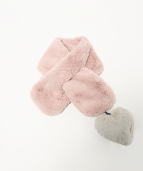 フェイクファー ハートモチーフ マフラー（マフラー）｜green label