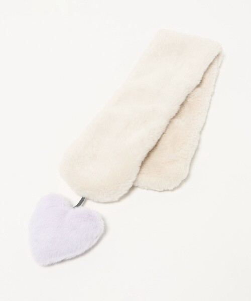 green label relaxing(グリーンレーベルリラクシング)の「フェイクファー ハートモチーフ マフラー(マフラー・キッズ・オフホワイト/ライトピンク/モカ・FREE)」の7枚目の写真