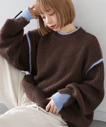 【ZOZO限定アイテム】畦編配色レイヤードプルオーバー