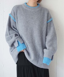 tiptop（ティップトップ）の「畦編配色レイヤードプルオーバー（ニット/セーター・レディース）」