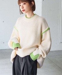 tiptop（ティップトップ）の「畦編配色レイヤードプルオーバー（ニット/セーター）」
