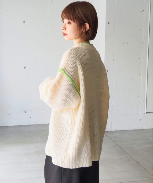 tiptop(ティップトップ)の「畦編配色レイヤードプルオーバー(ニット/セーター・レディース・レッド/グレー/チャコールグレー/アイボリー・FREE)」の16枚目の写真