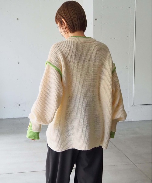 tiptop(ティップトップ)の「畦編配色レイヤードプルオーバー(ニット/セーター・レディース・レッド/グレー/チャコールグレー/アイボリー・FREE)」の21枚目の写真