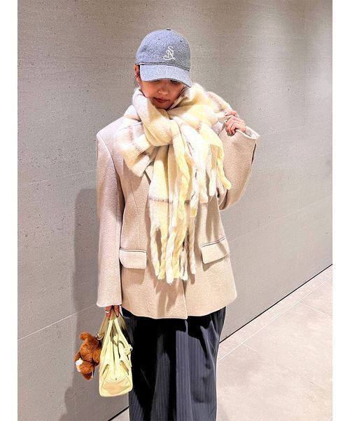 SNIDEL（スナイデル）の「バリエマフラー（マフラー・レディース・ピンク/ブラウン/イエロー・F）」の5枚目の写真