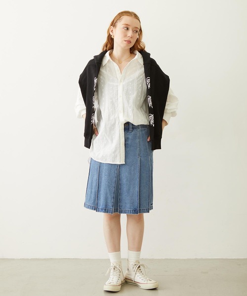 MILKFED.（ミルクフェド）の「MELTY HEART WIDE HOODIE SWEAT（パーカー・レディース・ライトブルー/オートミール/ブラック・L/M）」の9枚目の写真