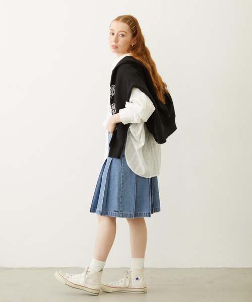 MILKFED.（ミルクフェド）の「MELTY HEART WIDE HOODIE SWEAT（パーカー・レディース・ライトブルー/オートミール/ブラック・L/M）」の10枚目の写真