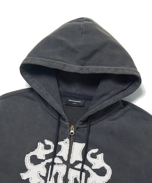 WKNDRS（ウィーキャンドース）の「APPLIQUE ZIPUP HOODIE (CHARCOAL)（パーカー・レディース・その他・LARGE/X-LARGE/MEDIUM）」の3枚目の写真