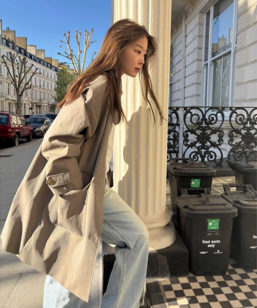 TTUDEMENT(トュードメント)の「CLASSIC HALF TRENCH COAT KHAKI(トレンチコート・レディース・その他・FREE)」の1枚目の写真
