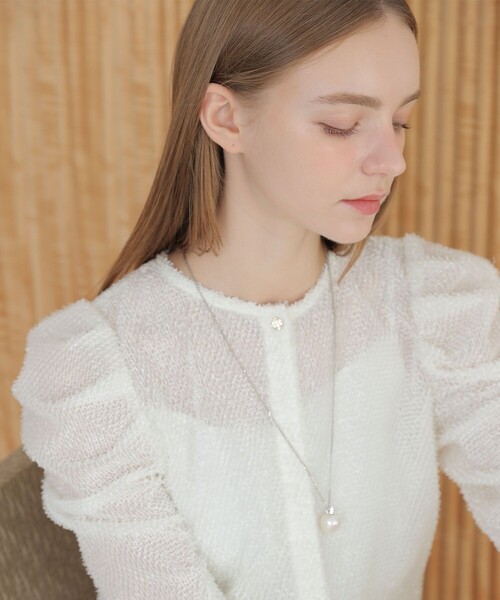 ANAYI（アナイ）の「カットジャガードパワショル ブラウス（シャツ/ブラウス・レディース・ホワイト/ブラック・38）」の5枚目の写真