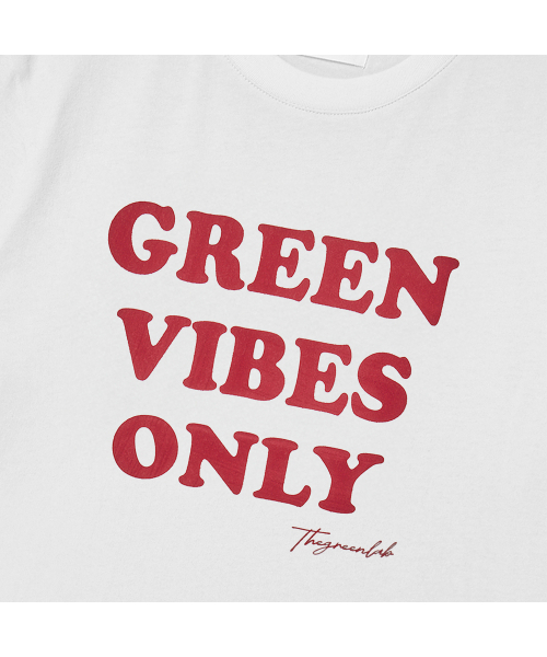 THE GREEN LAB（ザグリーンラボ）の「GREEN VIBES ONLY テクスチャーレタリング半袖Tシャツ [ホワイト]（Tシャツ/カットソー・レディース・その他・FREE）」の11枚目の写真