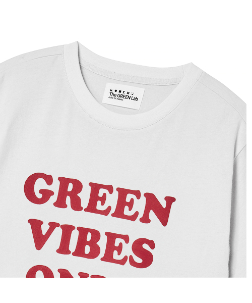 THE GREEN LAB（ザグリーンラボ）の「GREEN VIBES ONLY テクスチャーレタリング半袖Tシャツ [ホワイト]（Tシャツ/カットソー・レディース・その他・FREE）」の12枚目の写真