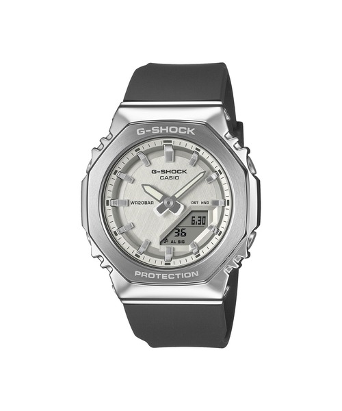 G-SHOCK(ジーショック)の「GM-S2110シリーズ / メタルベゼル / GM-S2110-1A7JF(アナログ腕時計・レディース・ブラック×シルバー・FREE)」の1枚目の写真