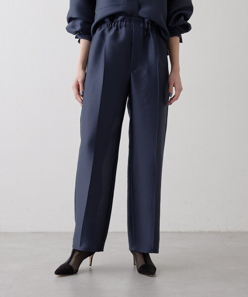 Drawing Numbers（ドローイング ナンバーズ）の「【Drawing Numbers】《セットアップ対応可》シルキーダブルクロスワイドパンツ（その他パンツ・レディース・ネイビー/ブラウン/ホワイト・38）」の3枚目の写真