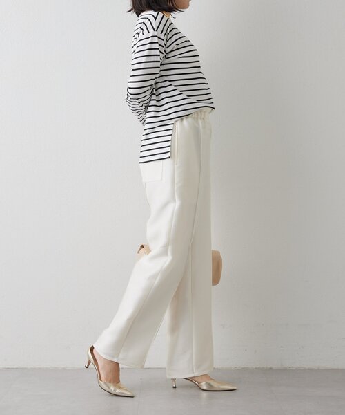 Drawing Numbers（ドローイング ナンバーズ）の「【Drawing Numbers】《セットアップ対応可》シルキーダブルクロスワイドパンツ（その他パンツ・レディース・ネイビー/ブラウン/ホワイト・38）」の9枚目の写真