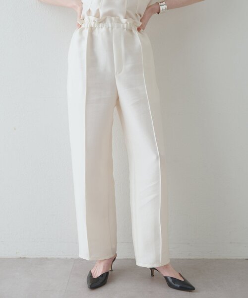 Drawing Numbers（ドローイング ナンバーズ）の「【Drawing Numbers】《セットアップ対応可》シルキーダブルクロスワイドパンツ（その他パンツ・レディース・ネイビー/ブラウン/ホワイト・38）」の12枚目の写真