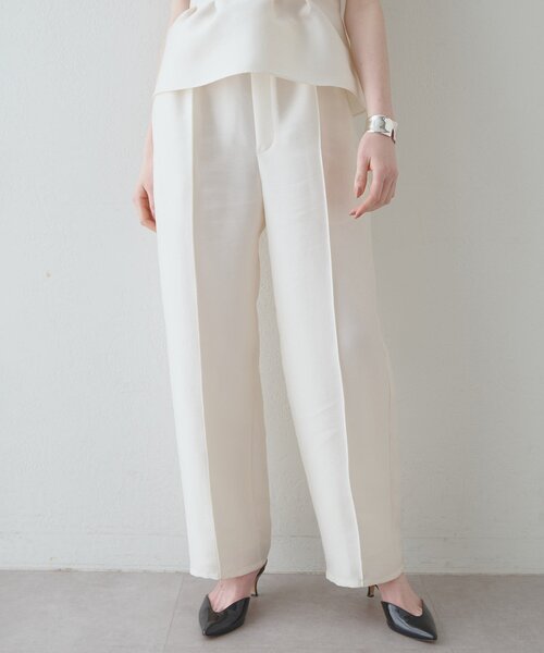 Drawing Numbers（ドローイング ナンバーズ）の「【Drawing Numbers】《セットアップ対応可》シルキーダブルクロスワイドパンツ（その他パンツ・レディース・ネイビー/ブラウン/ホワイト・38）」の13枚目の写真