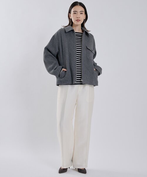 Drawing Numbers（ドローイング ナンバーズ）の「【Drawing Numbers】《セットアップ対応可》シルキーダブルクロスワイドパンツ（その他パンツ・レディース・ネイビー/ブラウン/ホワイト・38）」の11枚目の写真